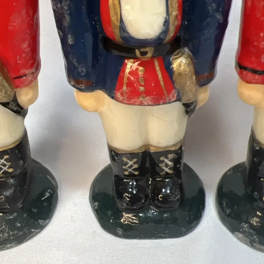 Vintage Nutcracker Soldiers Holiday Wax Candles Figurines 1990s Set of 3